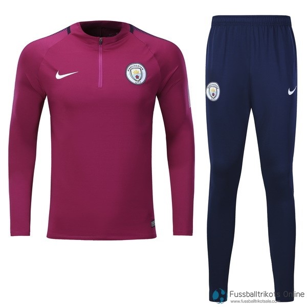 Manchester City Trainingsanzug 2017-18 Rote Marine Blau Fussballtrikots Günstig